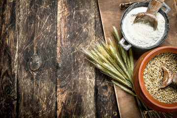 Wheat grains in a bowl.