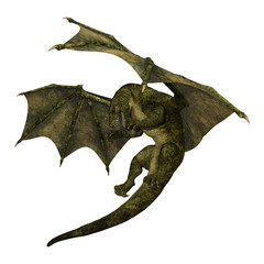 Fototapeta premium 3D Rendering Fantasy Dragon on White