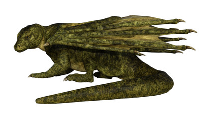 3D Rendering Fantasy Dragon on White