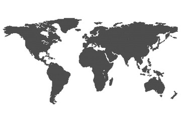Vector illustration of a world map from dots.