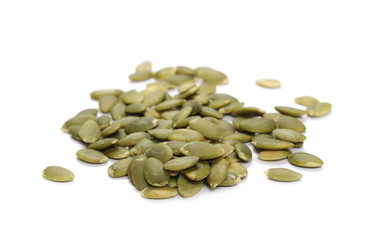 Pumpkin seeds isolated on white background