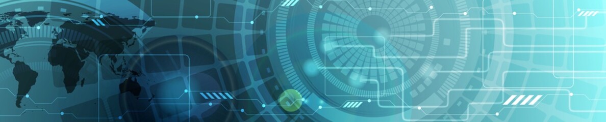Abstract technology blue web header banner
