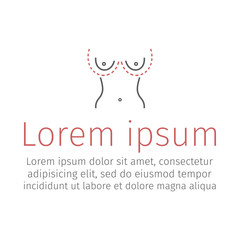 Naklejka na ściany i meble Plastic surgery of breast. Tits correction. Vector illustration for websites