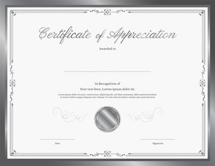 Luxury certificate template with elegant border frame, Diploma design for graduation or completion