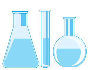 Flasks and test tube laboratory