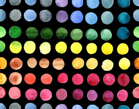 Seamless pattern jf colorful watercolor circles