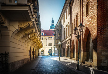 View on  building of Charles University in Prague, Czech Republic.