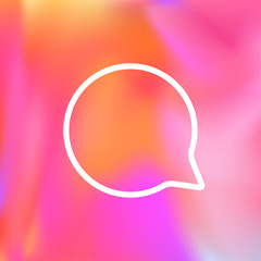 Mobile application Speech bubble sign over mild soft color gradient background