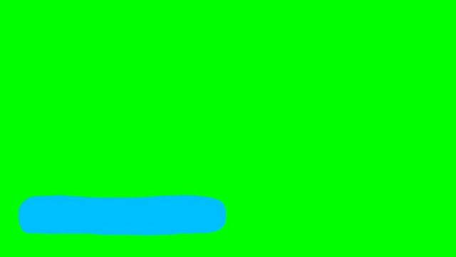 Animated 2D Crazy Liquid Blue Lower Third.  Lower appears from the drops, and dissolves in drops. Green screen - Chroma key. With alpha matte.