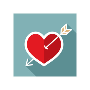 Arrow heart icon. Love sign