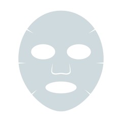 Facial sheet mask isolated on white background. Cosmetology, medicine and health care. Vector illustration in flat style