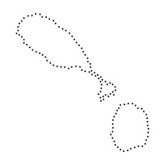 Abstract schematic map of Saint Kitts and Nevis from the black dots along the perimeter of vector illustration