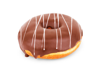 chocolate donut isolated on white background