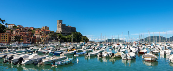 Fototapeta na wymiar Port of Lerici Town - La Spezia - Italy