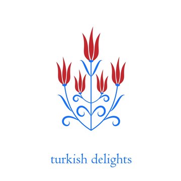Ottoman turkish tulips vector illustration