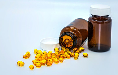 A bottle of cod liver oil capsules