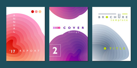 Gradient backgrouns, simple cover design set, vector illustration