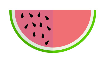 Slice of watermelon fruit with seeds