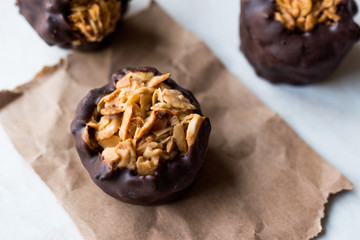 Chocolate Balls with Hazelnut Pieces.