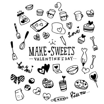 Make Sweets Valentine's day Illustration Pack