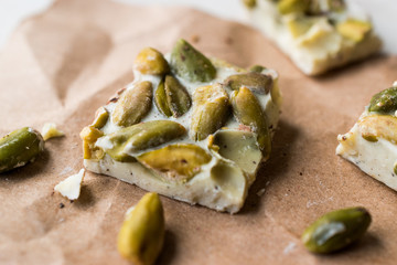 White Chocolate Pieces with Pistachio