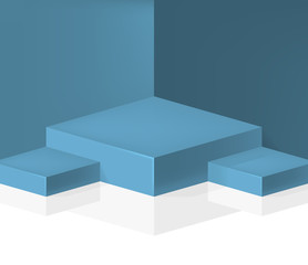 3D Abstract Clean Empty Room Interior with a Modern Design with Soft Shadows . Isolated Vector Elements