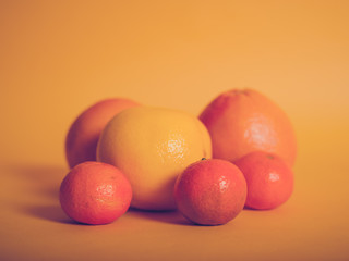 Selection of citrus fruits