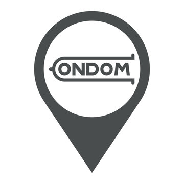Icono plano localizacion CONDOM gris