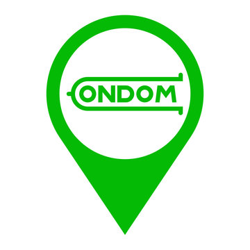 Icono plano localizacion CONDOM verde