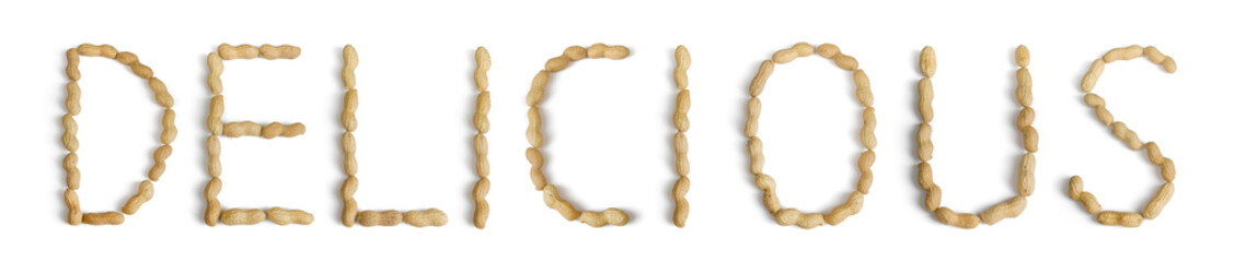 Obraz premium Word Written Using Letters Made with Peanuts