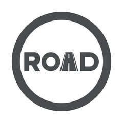 Icono plano logotipo ROAD en circulo color gris