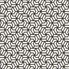 Vector seamless stripes pattern. Modern stylish texture with monochrome trellis. Repeating geometric hexagonal grid. Simple lattice design.