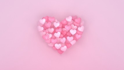 Hearts background. Valentines day. 3d heart. Love wallpaper. Propsal. Wedding banner. Engagement. Marriage celebration. Datting. Romantic poster. Passion. Love symbol. Modern 3d render.