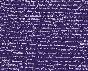 Abstract vector endless seamless texture with handwritten text, words and letters