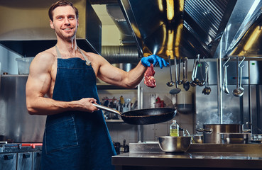 The chef in a kitchen.