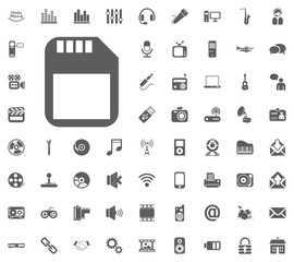 Memory stick icon. Media, Music and Communication vector illustration icon set. Set of universal icons. Set of 64 icons