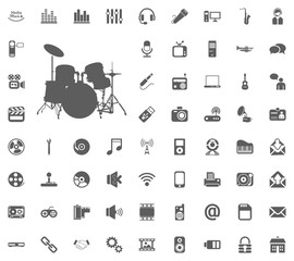 Music band icon. Media, Music and Communication vector illustration icon set. Set of universal icons. Set of 64 icons
