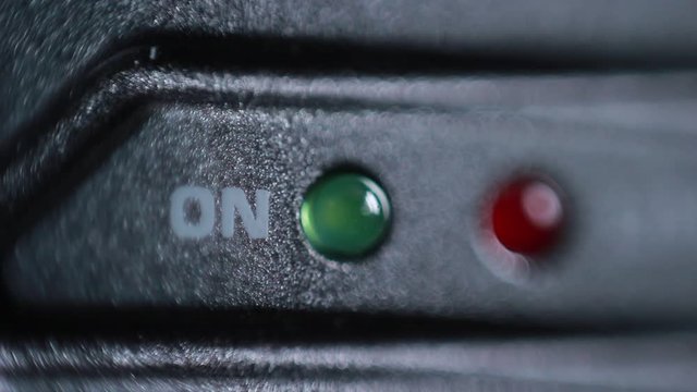 Green indicator turning on. Macro