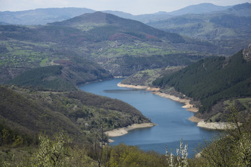 Fototapeta na wymiar Meanders of Kardzhali Lake Bulgaria