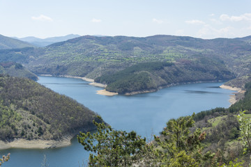 Meanders of  Kardzhali Lake Bulgaria and the Rhodope Mountains