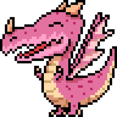 vector pixel art dragon pink