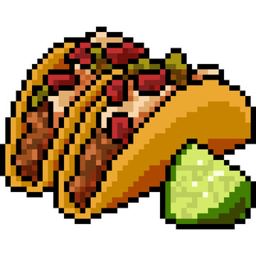 Vector Pixel Art Food Taco