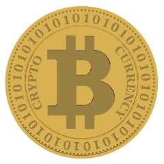 bitcoin bit coin symbol sign icon 3d