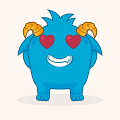 Cute cartoon monster. Loved monster illustration