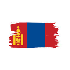 Fototapeta premium Mongolia flag, vector illustration
