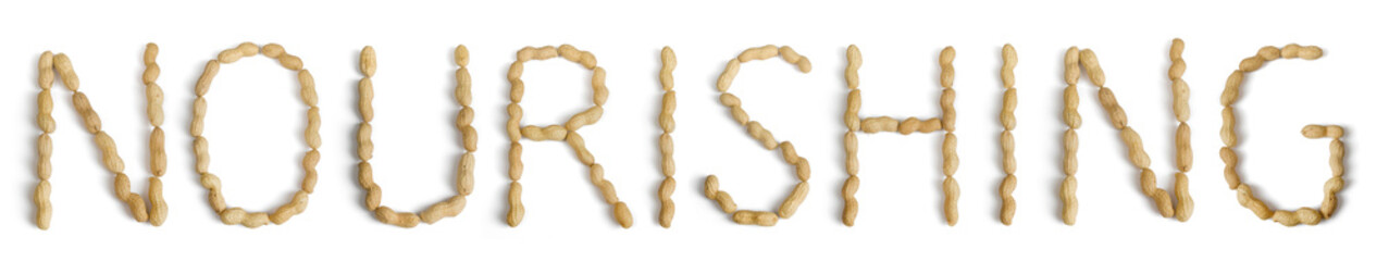 Word Written Using Letters Made with Peanuts