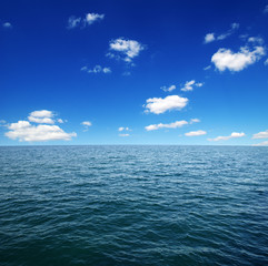Blue sea water surface