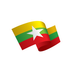 Myanmar flag, vector illustration