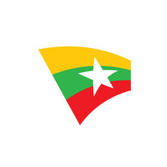 Myanmar flag, vector illustration