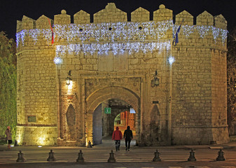 Stone gate of ancient Ottoman style fortress in Nis